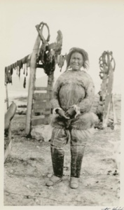 Image of Old Eskimo [Inughuit] woman in village